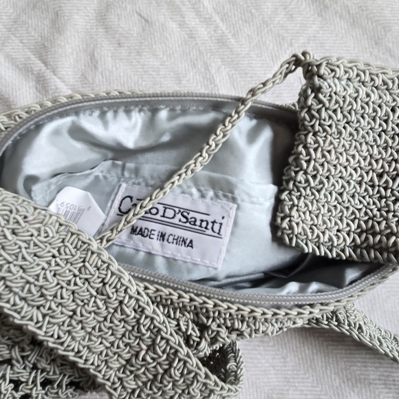 Carlo D'Santi Handmade Crochet Shoulder/Cross Body Bag -Sage Green- NWT. - Picture 3 of 7